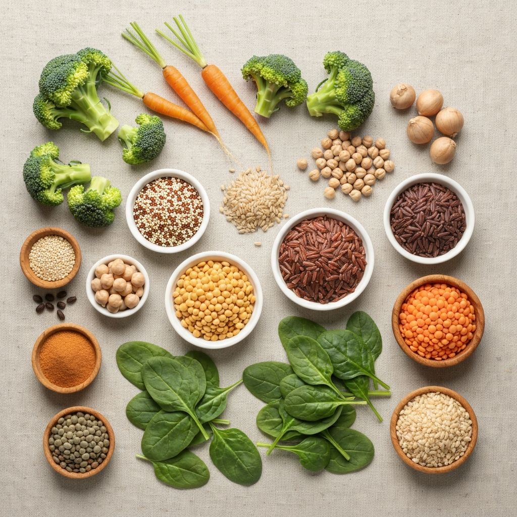 Fiber-rich vegetables and whole grains